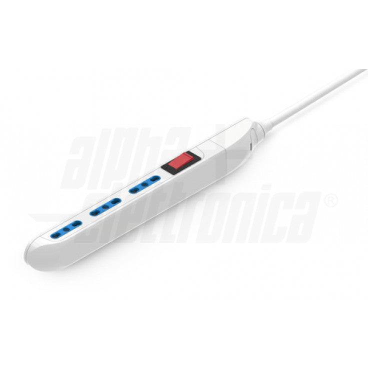 MULTIPRESA SLIM CON 3 PRESE ITALIA BIPASSO 10-16A BIANCA