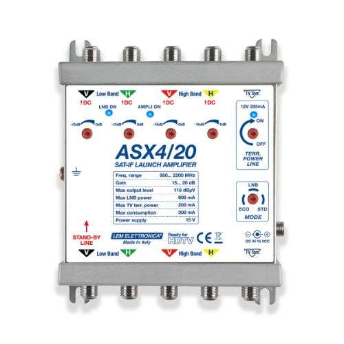 AMPLIFICATORE  SAT IF ASX4/20+AL1000 118dBuV