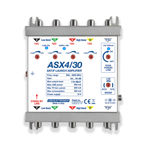 AMPLIFICATORE  SAT IF ASX4/30+AL1000 118dBuV