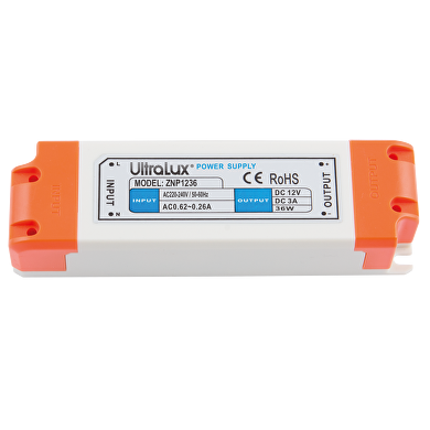 ALIMENTATORE PER STRISCE LED 36W, 12V DC IP20