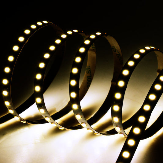 STRISCIA 128LED/m, 2835 IP20, 12V 8W/m, LUCA CALDA 3000K±5%, 1100lm/m 5MT