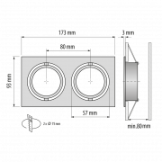 GHIERA DA INCASSO PER 2 FARETTI GU10