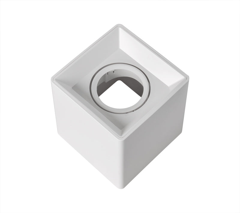 GHIERA DA SUPERFICIE PER FARETTO GU10 QUADRATA ORIENTABILE BIANCA IP20