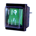 INTERRUTTORE BIPOLARE LUMINOSO VERDE PROTETTO