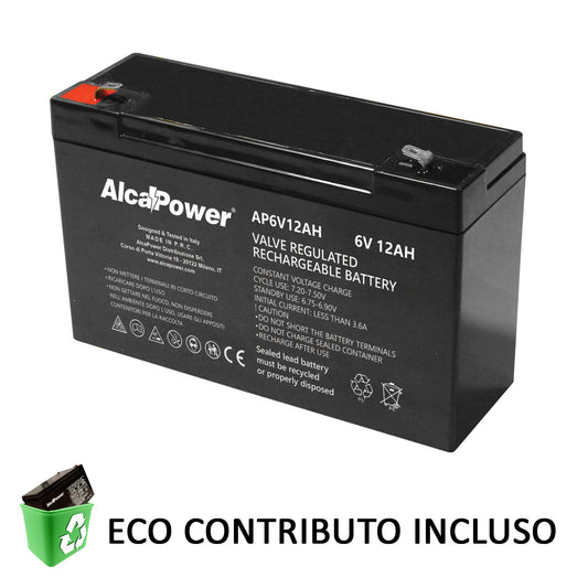 ACCUMULATORE PIOMBO  6V  12AH