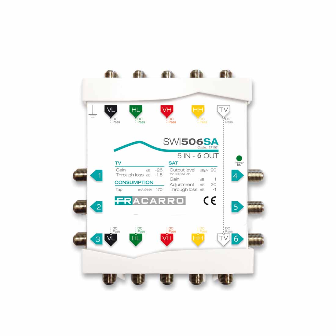 MULTISWITCH 5 IN 6 OUT PASSANTE