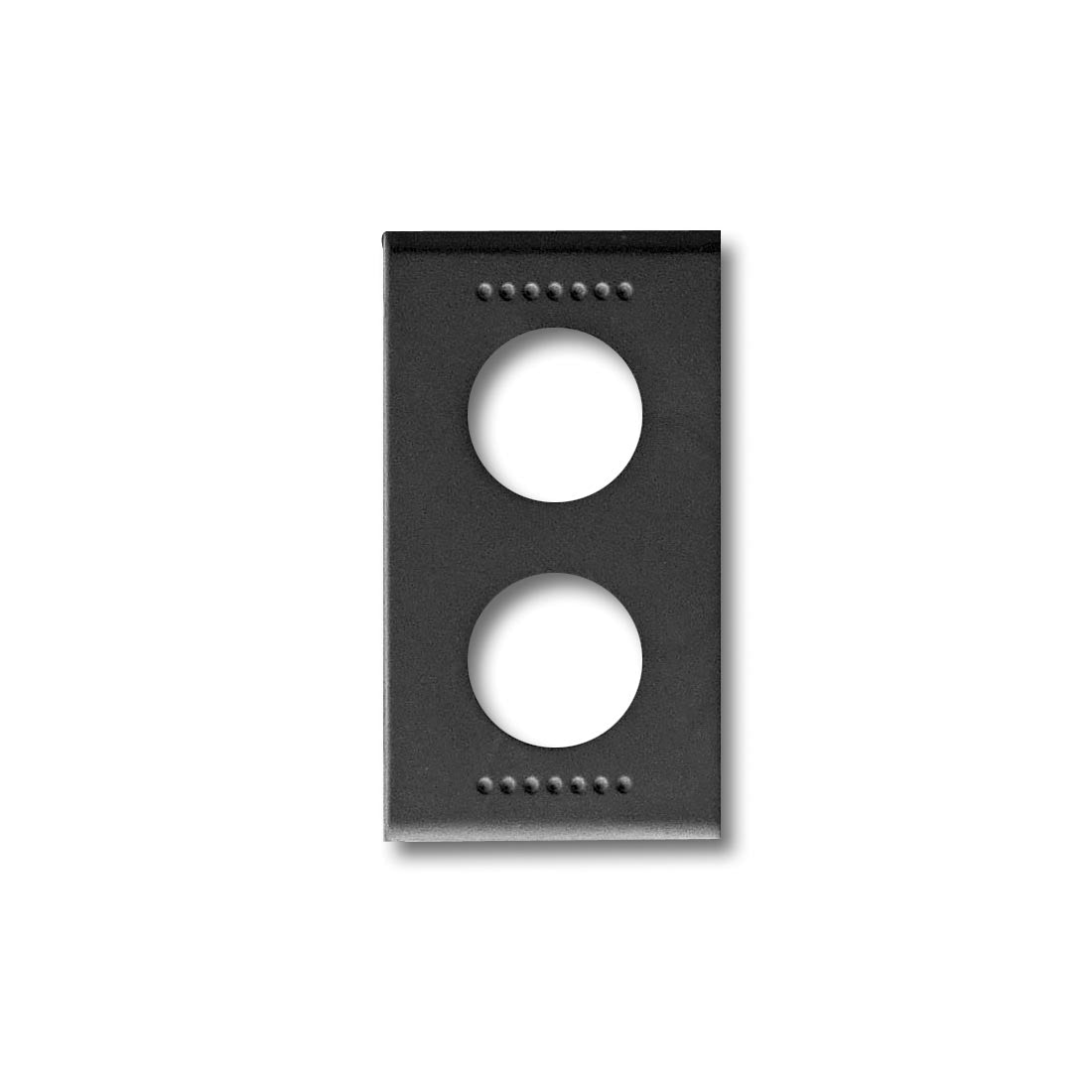 ADATTATORE PER LA SERIE CIVILE AVE SISTEMA 45 Noir ® di colore nero con 2 fori per le prese demiscelate a 2 uscite (PDM)