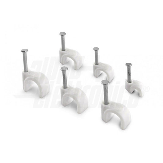 CHIODINI/GRAFFETTA ROTONDA PER BLOCCAGGIO CAVI DIAM.5MM CONF.100PZ