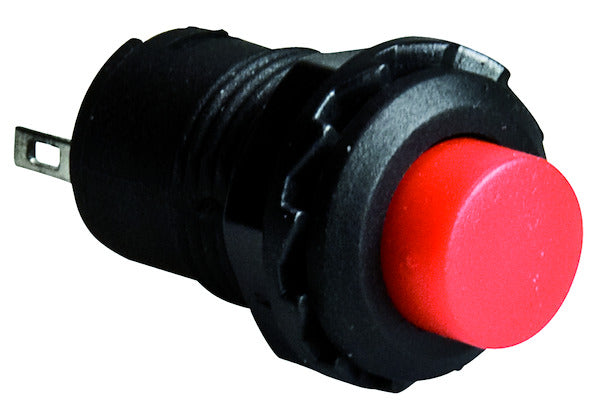 INTERRUTTORE A PULSANTE ROSS.3A 125Vac ON-OFF STABILE IN PVC