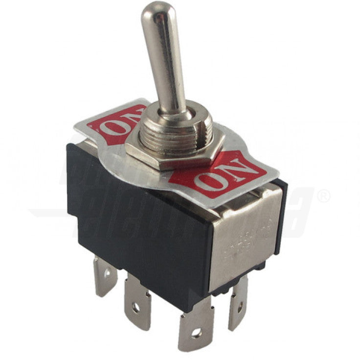 INTERRUTTORE A LEVETTA 2P ON/-/ON FASTON 6,3