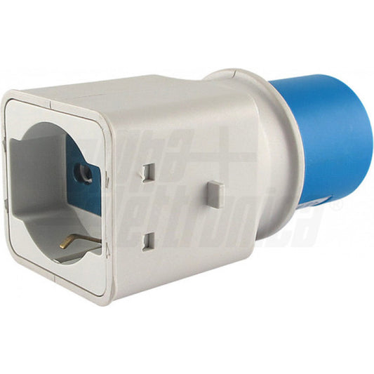 ADATTATORE DA 1 Spina CEE 2P+T 16A a 1 Presa Universale