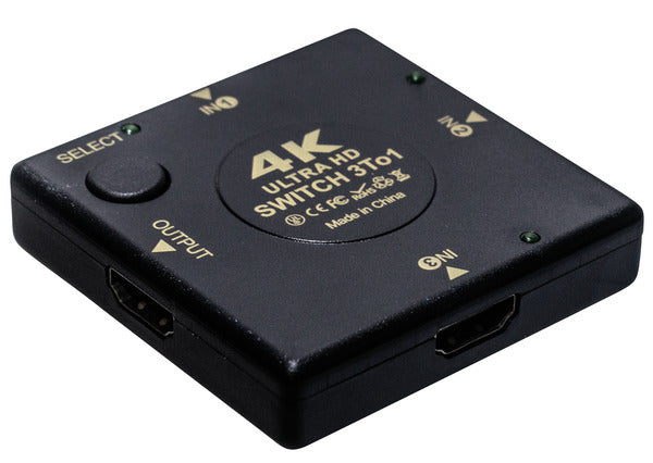 SWITCH HDMI 3 IN - 1 OUT, UHD TV 4K X 2K @30HZ