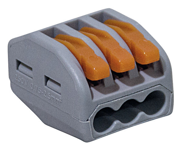 MORSETTO SERRAFILO RAPIDO SINGOLO POLO 3 POSIZIONI 250V GRIGIO