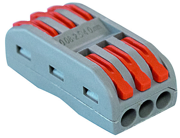 MORSETTO SERRAFILO RAPIDO PASSANTE 2 x 3 posizioni, 250V GRIGIO