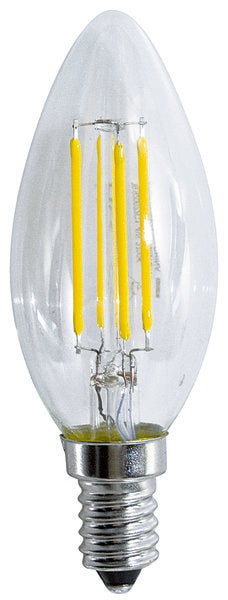 LAMPADA LED CANDELA C35 serie Filament Trasparente, E14, 7W, FA320°, 4000K, 220Vac, LM1055, CRI80, 35*97mm, Classe D