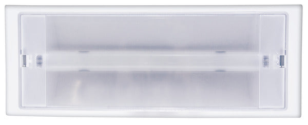 LAMPADA EMERGENZA SLIM, FUNZIONE SE+SA, AUT.5H, M. PARETE, 3W, LM90 (Pot. equivalente 10W), IP20, Bat.3.6V/1.0Ah Ni-Mh