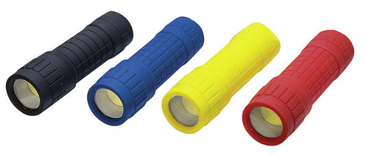 TORCIA IN GOMMA, LED COB 2W, BATT.3AAA