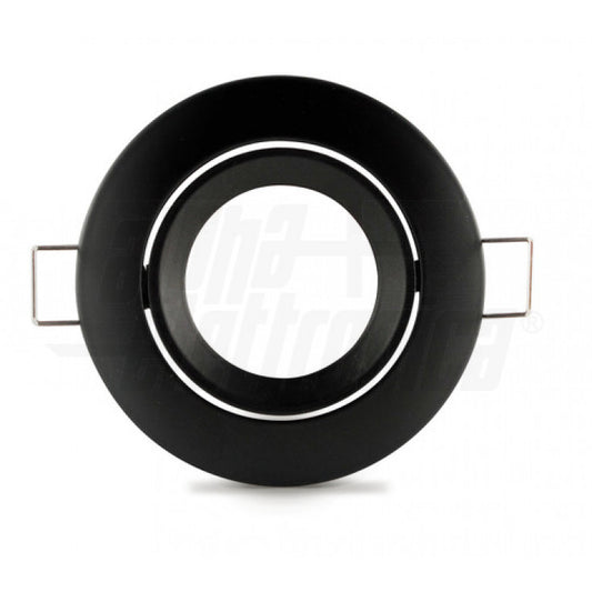 SUPPORTO NERO PER LAMPADA LED - GHIERA ORIENTABILE - DIAM. 83MM - ATTACCO NON INCLUSO
