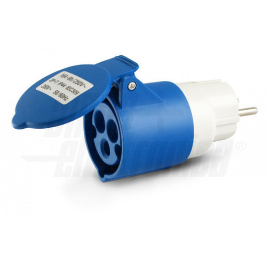 ADATTATORE DA 1 Spina tedesca 16A a 1 Presa CEE 2P+T 16A