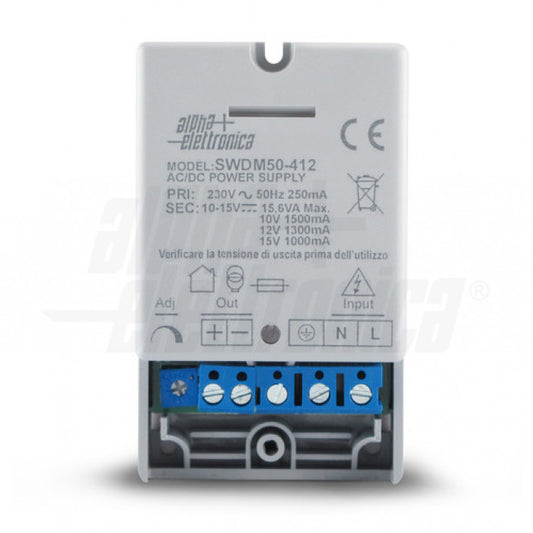 ALIMENTATORE RETE SWITCH 230V   9-15Vdc 1500mA MAX