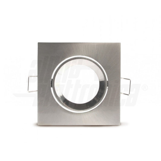 SUPPORTO LUCIDO PER LAMPADA LED - GHIERA ORIENTABILE-83x83mm - ATTACCO NON INCLUSO