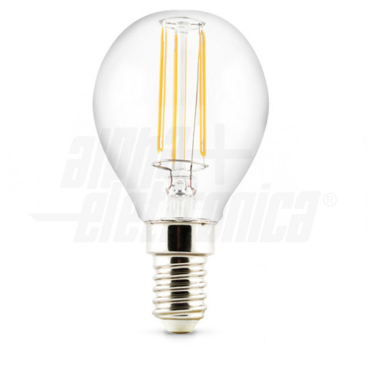 LAMPADINA A FILAMENTO A LED E14 - 4,5W - 230Vac - OPACA BIANCO CALDO