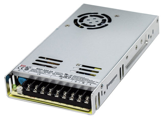 ALIMENTATORE METALLICO,24Vdc 13,4A 321,6W IN:88-264V DIM:215X115X30mm FAN RSP-320-24 MEAN WELL