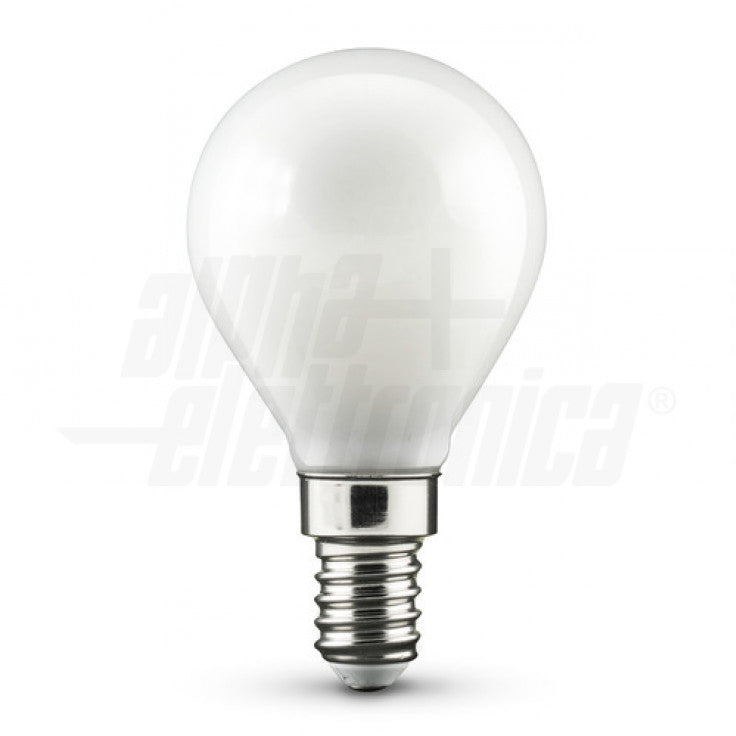 LAMPADINA A FILAMENTO A LED E14 - 4W - 230Vac - OPACA - BIANCO CALDO