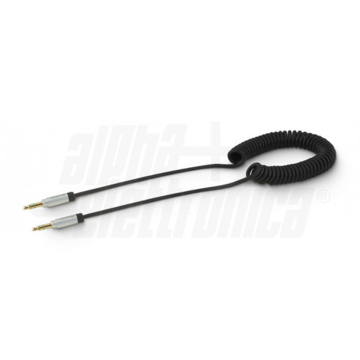 CAVO AUDIO STEREO 3.5mm A SPIRALE - NERO