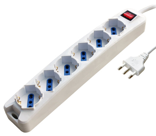 PRESA MULTIPLA 6 POSTI CON INTERRUTTORE