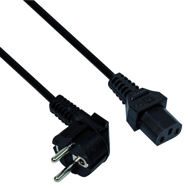 CAVETTO DI ALIMENTAZIONE SPINA SCHUKO 90°/PRESA IEC C13, 2mt