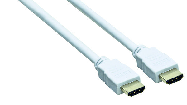 CAVO SP.HDMI - SP.HDMI L. 5,0m D.6mm, 4K@50/60Hz HIGH SPEED + ETHERNET, 3D, BIANCO, H.CARD