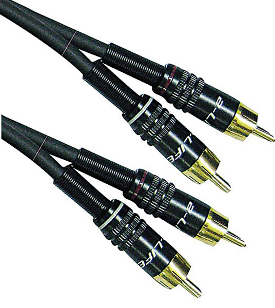 CAVETTO a-LIFE SP. RCAx2 - SP. RCAx2, 3,0m, D.6,0mm x2, NERO, CONTATTI DORATI