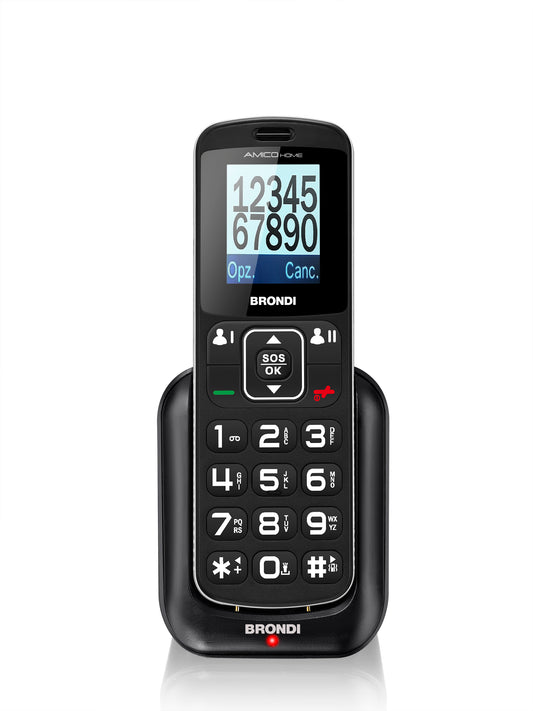TELEFONO CORDLESS BRONDI AMICO HOME - colore nero