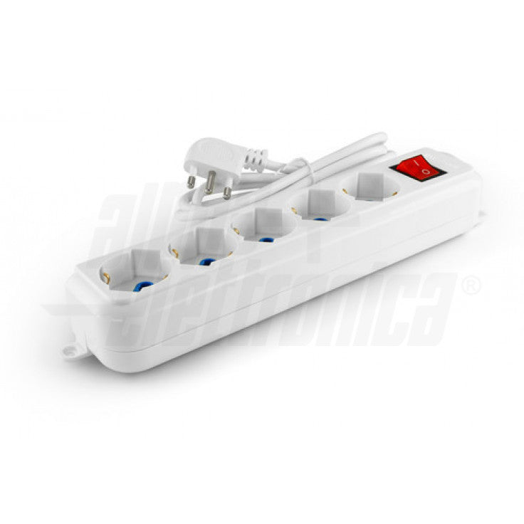 MULTIPRESA CON 4 PRESE UNIVERSALI - CON INTERRUTTORE - Bianca