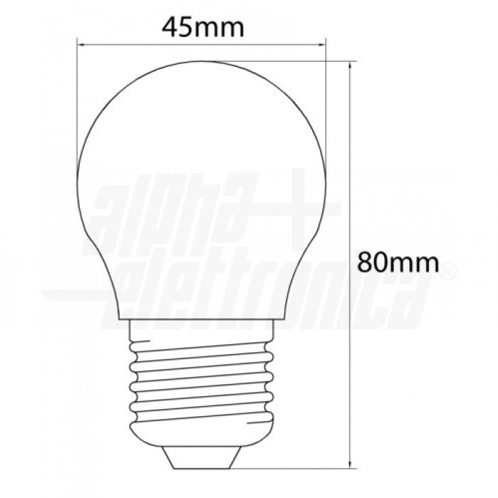 LAMPADA A FILAMENTO LED MINI-BULBO - 230Vac - E27 -4,5W BIANCO CALDO