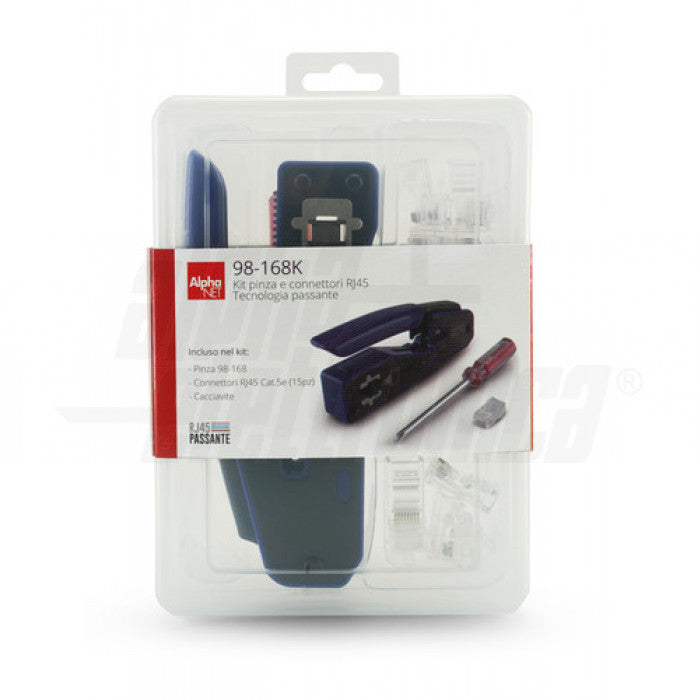 KIT PINZA 98-168 E CONNETTORI RJ145 - TECNOLOGIA PASSANTE