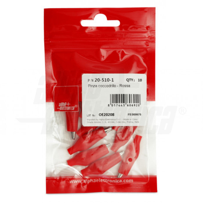 PINZA COCCODRILLO - ROSSA conf. da 10pz
