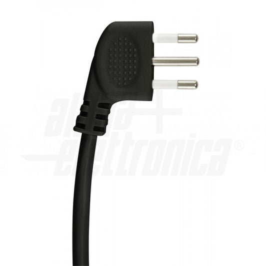 MULTIPRESA CON 6 PRESE Universali Italia P40 - Interruttore - Cavo 1,5m - Spina 16A a 90° - Nera