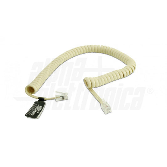 CAVO DA SPINA MODULARE RJ9 4P4C a spina modulare RJ9 4P4C - Avorio - 2,1m