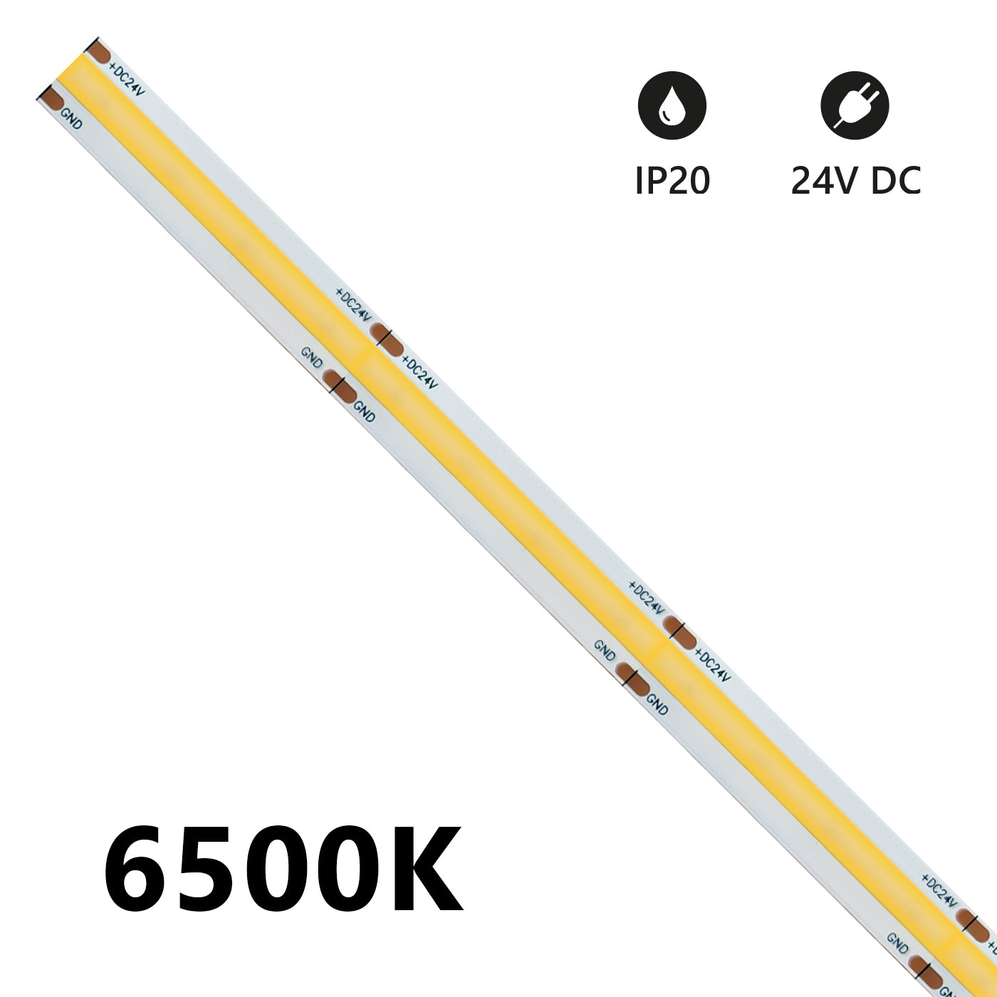 STRISCIA LED COB 5 METRI 6000K 24V 15W/m 1500lm/m