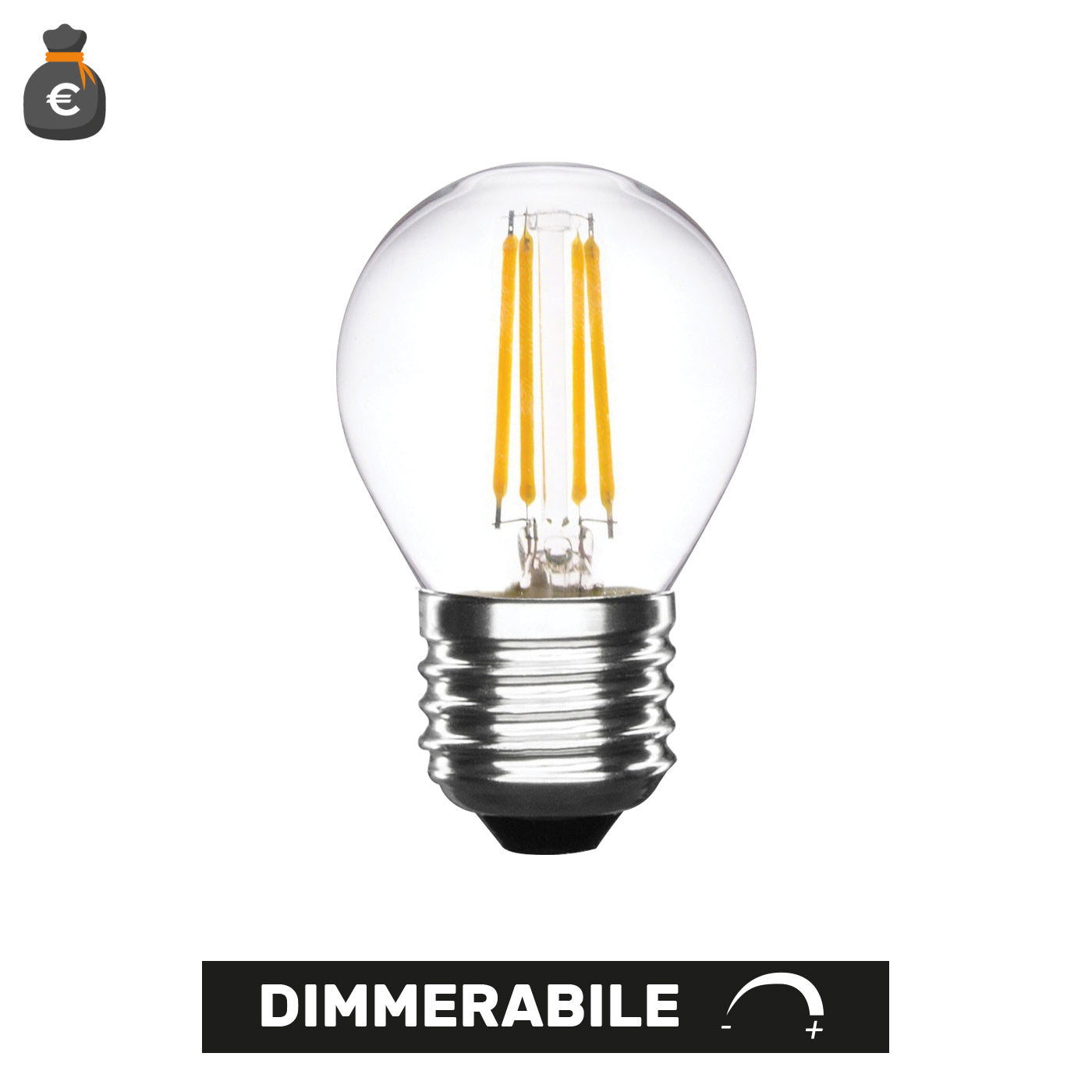 LAMPADINA MINI SFERA DIMMERABILE LED 5W 550lm 4000K E27
