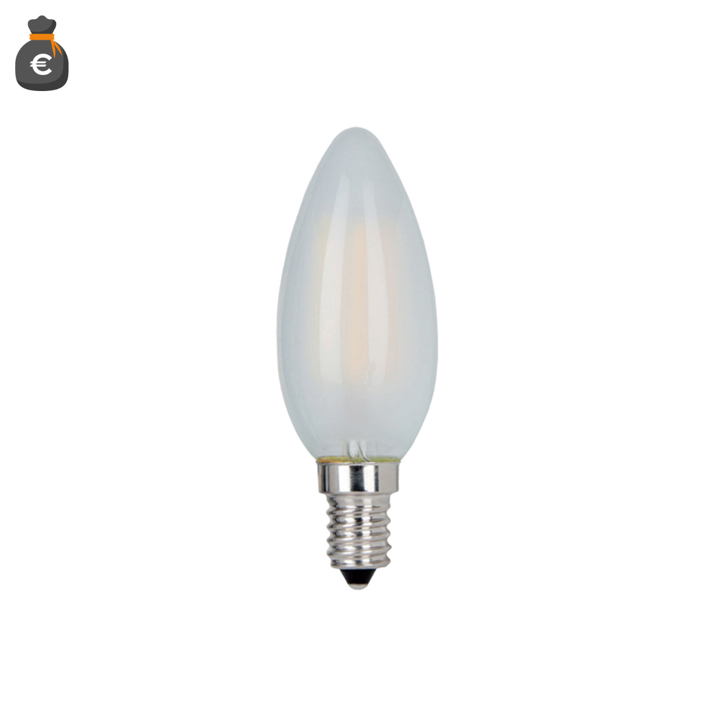 LAMPADINA OLIVA C37 VETRO FROST 4W 450lm 4000K