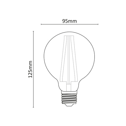 LAMPADINA GLOBO FILAMENTO LED 230V 6W 360° CALDO E27 - AP95FC