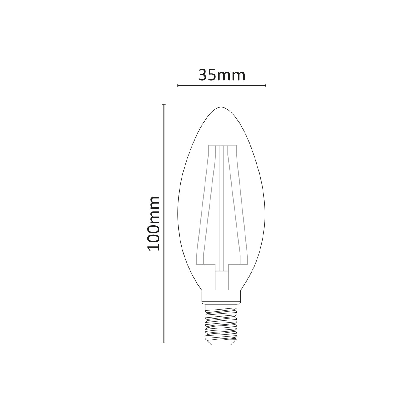 LAMPADINA OLIVA A FILAMENTO LED 230V 4W 360° NATURALE E14 - AP353FN