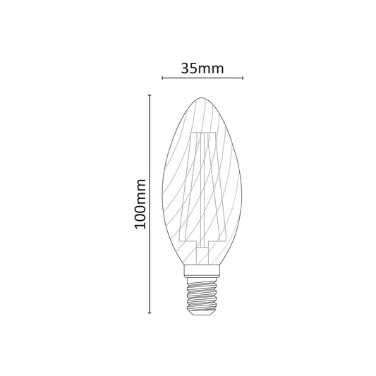 LAMPADINA TORTIGLIONE A FILAMENTO LED 230Vac 4W NATURALE E14