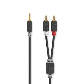 CAVO AUDIO STEREO 1 JACK 3,5 ST M - 2x RCA M 10,0 MT GOLD