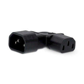 SPINA DI PROLUNGA IEC-320-C13 | IEC-320-C14 - Inclinato a destra - Placcato in nichel - PVC | Nero