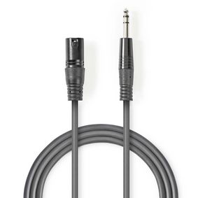 CAVO AUDIO BILANCIATO XLR 3-Pin Maschio - 6,35 mm Maschio - Placcato in nichel - 1,50 m - Round - PVC