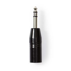 ADATTATORE XLR  3 PIN MASCHIO -  6,35 mm MASCHIO XLR, NICHELATO, DRITTO, METALLO NERO